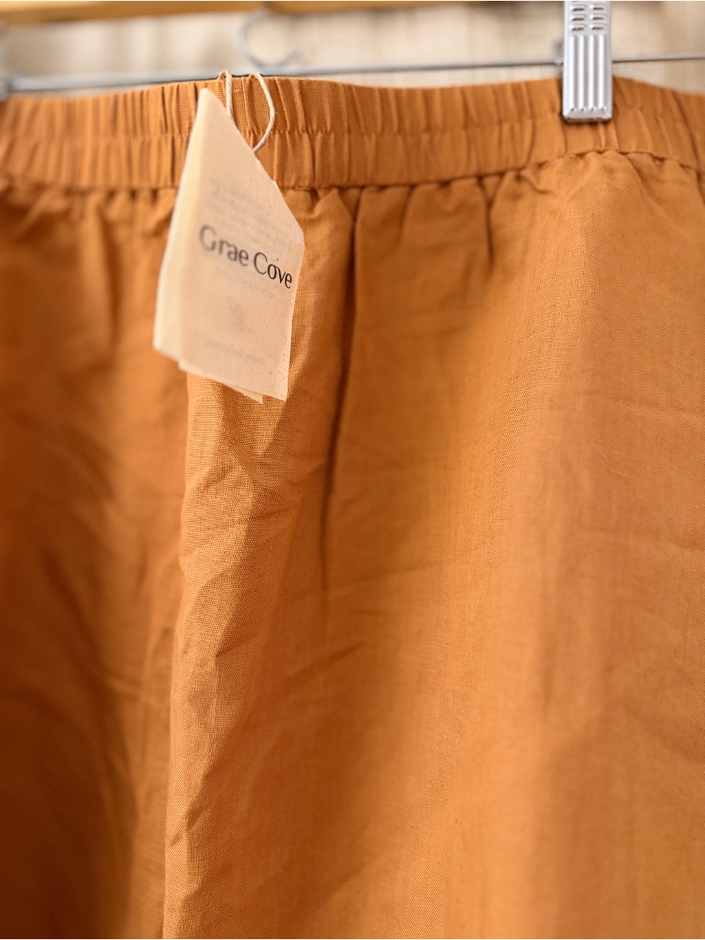 Button-Front A-Line Midi Skirt In Rust — image 7 of 8